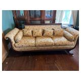 80” Vintage Duncan Phyfe Sofa with Mahogany Wood Frame