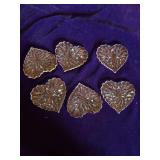 6 Crystal Heart Ornaments