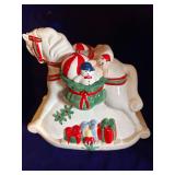 Vintage Ceramic Rocking Horse Cookie Jar