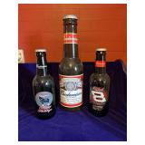 Budweiser Bank and 2 Oversized Glass Bottles