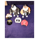 Nascar Ornaments and 2 Figurines