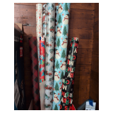 Christmas Wrapping Paper and Large Stuffed Santa