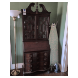 Mahogany Secretary Desk, Designed in the Governor Winthrop Style with a Hutch. 30”Wx15”D x78”H