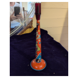 Vintage Tin Lithograph Noisemaker Horn Manufactured by the U.S. Metal Toy MFG Co.