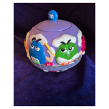 Vintage Ceramic Cookie Jar with Characters of M&M