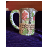 The Friendly Village, Johnson Brothers Figural Pitcher, Featuring a Raised, Textured Stone Wall