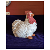 Vintage White Ceramic Rooster or Hen Cookie Jar,