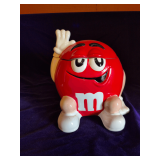 Vintage Ceramic Cookie Jar Featuring the Iconic Red M&M