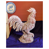 20" High Decorative Rooster Statue, likely made from Faux Concrete