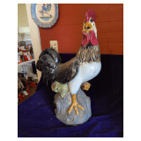 21" Vintage Ceramic Rooster Figurine, likely from the 1960s, Designed for Dome Decor.
