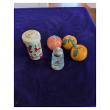 Orange, Peach, Cut Glass and Holt Howard Salt and Pepper Shakers