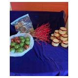 Assorted Sparkly Ornaments, Berry Picks, Drums and Nests