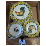 Rooster Dishes Service for 4