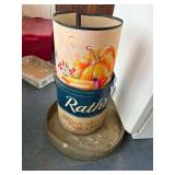 Chicken Feeder, Lard Tin and Pumpkin Rug