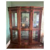 2 Piece Cherry Curio Cabinet  - 71.5”Wx82”Tx13”D