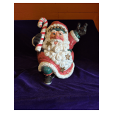 Vintage Fitz and Floyd "Snow Business" Santa Claus Ceramic Cookie Jar.