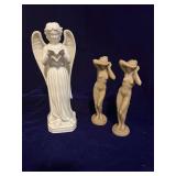 Ceramic Angel and 2 Nudes