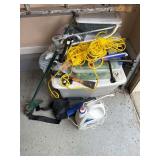 Salvage Lot- Front Right of Garage , Hose , Roundup, Lights , Totes, Tools Etc