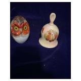 Marble Owl and Painted Bell