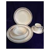 4 Place Settings of Vintage Winterling Schwarzenbach - Bavaria, Germany Set Includes,Dinner Plate,Small Plate,Soup Bowl, Dessert Bowl and Cups and Saucers