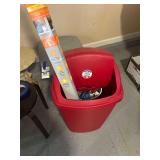 Garbage Can with Small Trash cans and Miscellaneous Items