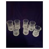 6 Crystal Glasses and A Vase