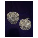 Crystal Lidded Pumpkin Candy Dishes