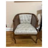 Vintage Barrel Cane Accent Chair