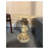 Marble and Ceramic Angel Plant Stand/ Accent Table