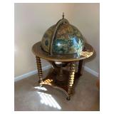 Globe Bar Cart  with Contents