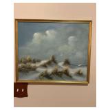 Framed Sea Grass Oil Painting by J Robertson 21”x29”