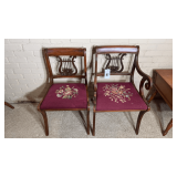 Antique dining chairs.