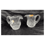 Vintage crystal pitchers.