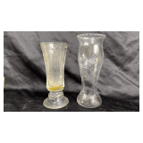Vintage etched glass bud vases.