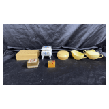 Vintage cricket boxes and creamer set.