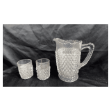 Vintage hobnail glassware.