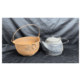Antique kettle and pot