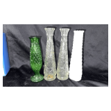 Vintage glass bud vases.
