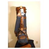 Vintage Millers Sara Lee Classic (personally monogramed Tommy Wheeler) Leather style brown cloth - 6 way divide - Multi pocket