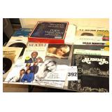 Variety of Albums,  45s, & signed phots: albums (Dean Martin, Green Berets, Alabama etc.) - 45s (Mel Tillis, Jerry Lee Lewis, Louie Armstrong, Jim Reeves, George Jones etc. & Signed posters (Shelia Ea