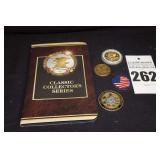 Vintage NRA Classic Collection Series in Binder - 8 Coins & additional Military Coins