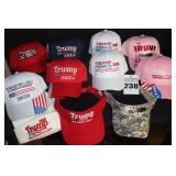 Variety of Donald Trump Items: Hats, Visors, Stocking, cup etc.  11 items