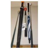 Variety of Golf Items: Ball Retrievers, Swing Trainer, Umbrellas etc.