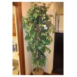 Large Artificial Decorative Tree In Brass Pot  84"
