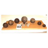 Collection of Antique American Civil War Artillery Projectiles & Ammunition (various sizes of cannon balls & shots - very heavy)