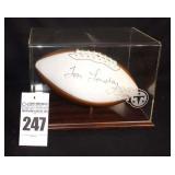 Collectable Tom Laundry Signed  Football in Plastic Case