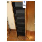 Wood display/media shelf with 6 adjustable shelves   45.5"x11"x9.5"