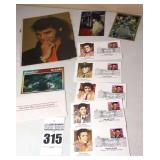 Set of Collector Elvis Presley 1st day Cover Envelopes with Issue Dates each envelope has Collector 29¢ Stamp & Postmark - 1993  5 envelopes & additional vintage postcards