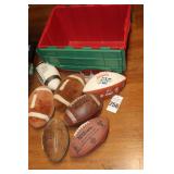 Variety of Footballs - Vintage, stuffed mini etc.