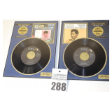 2 Framed Authorized Elvis Presley Collectors Edition both numbered: "Crying in the Chapel" Released 1965  Numbered 14/90 & "Blue Christmas" Released 1965  - Numbered 25/90  Each 11"x8.5"